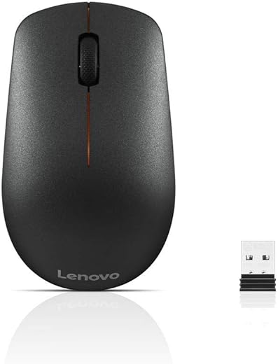 Lenovo 400 Wireless Mouse, 1200DPI Optical Sensor, 2.4GHz Wireless Nano USB, 3-Button (Left,Right,Scroll) Upto 8M Left/Right & 100K Scroll clicks &…