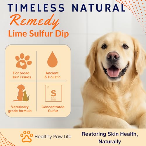 Classic's Lime Sulfur Dip - Pet Care for Itchy and Dry Skin - Xtra Strength Formula - Safe Solution for Dog, Cat, Puppy, Kitten, Horse (16 fl oz)