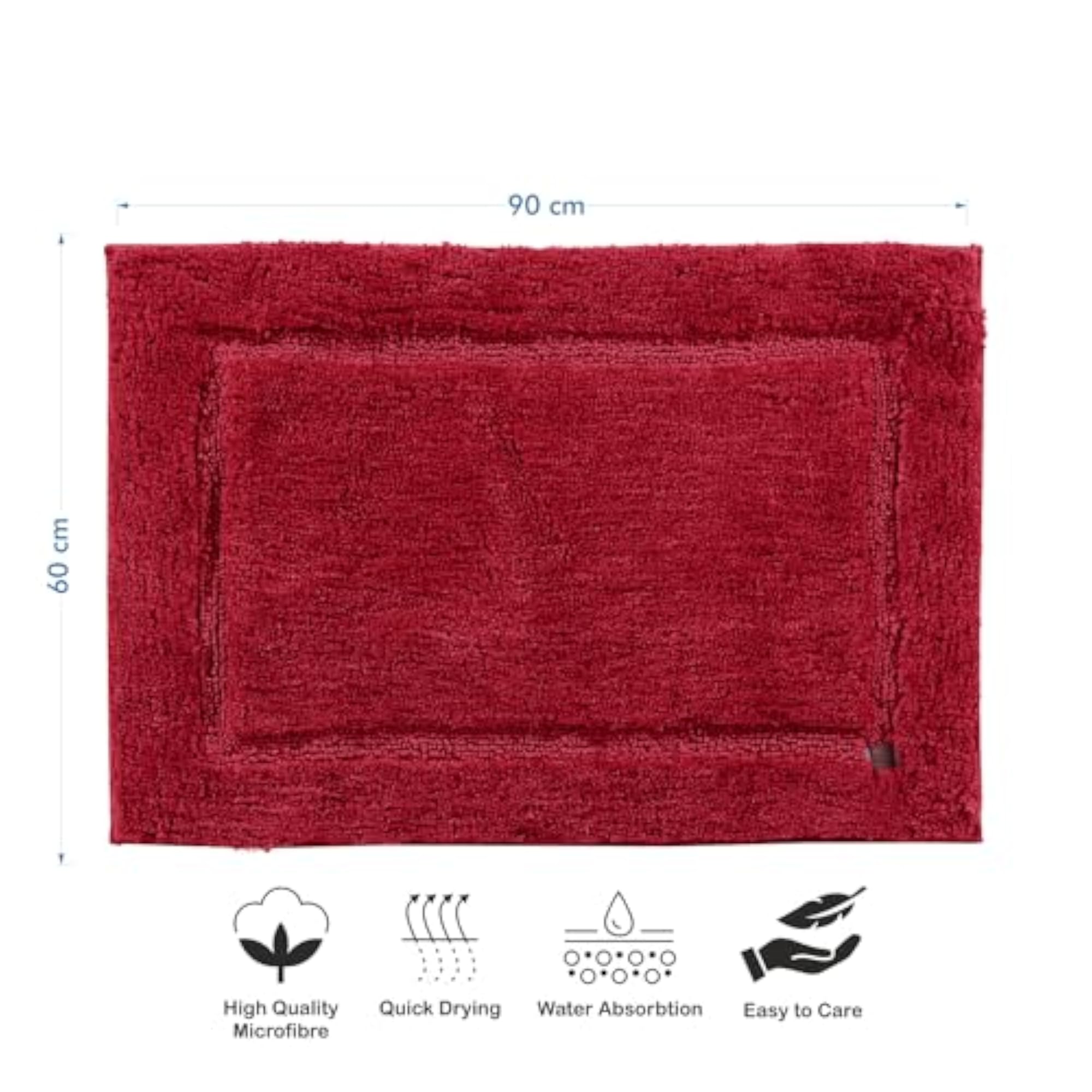 Superba Microfiber Luxury Bathmat in Focus Red