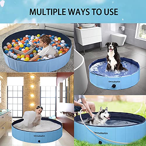 Gerodaphin Swimming Pool for Dogs Pets and Kids Bathing Tub Large Dog Pool Portable Foldable Non-Slip and Wear-Resistant Pool Dogs Cats (120 X 30cm) - Image 6