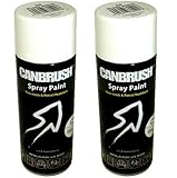 Gasolina y grasa resistente 2 x CANBRUSH - PINTURA en aerosol para Metal y plástico y madera 400 ml - blanco