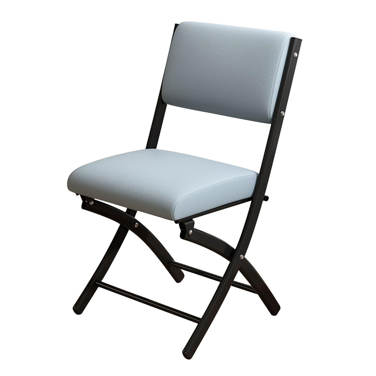 Chaise d'ordinateur pliante avec assise rembourrée et cadre en X noir