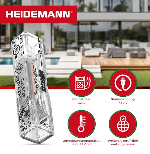 Heidemann WAGO ISO Flex Reparaturset mit 6 Stück WAGO Durchgangsverbinder (mit 3 Schrumpfschläuchen, für 0,75-4,0 mm 2 eindrähtig und 1,5-4,0 mm 2 zweidrähtig) 30475