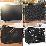 Dokon Hollywoodschaukel Abdeckung 3 Sitzer, Wasserdicht, Winddicht, UV-Beständiges, Schwerlast Reißfest 600D Oxford Gewebe Schutzhülle für Gartenschaukel (210x150x150cm) - Schwarz - 2