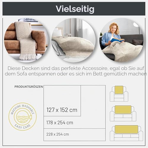 Emma Barclay Casablanca Scandi Überwurf, gewebt, recycelt, Baumwolle, für Sofa, Sofa, Bett, 50 x 60 cm, Taupe – Ansicht 5