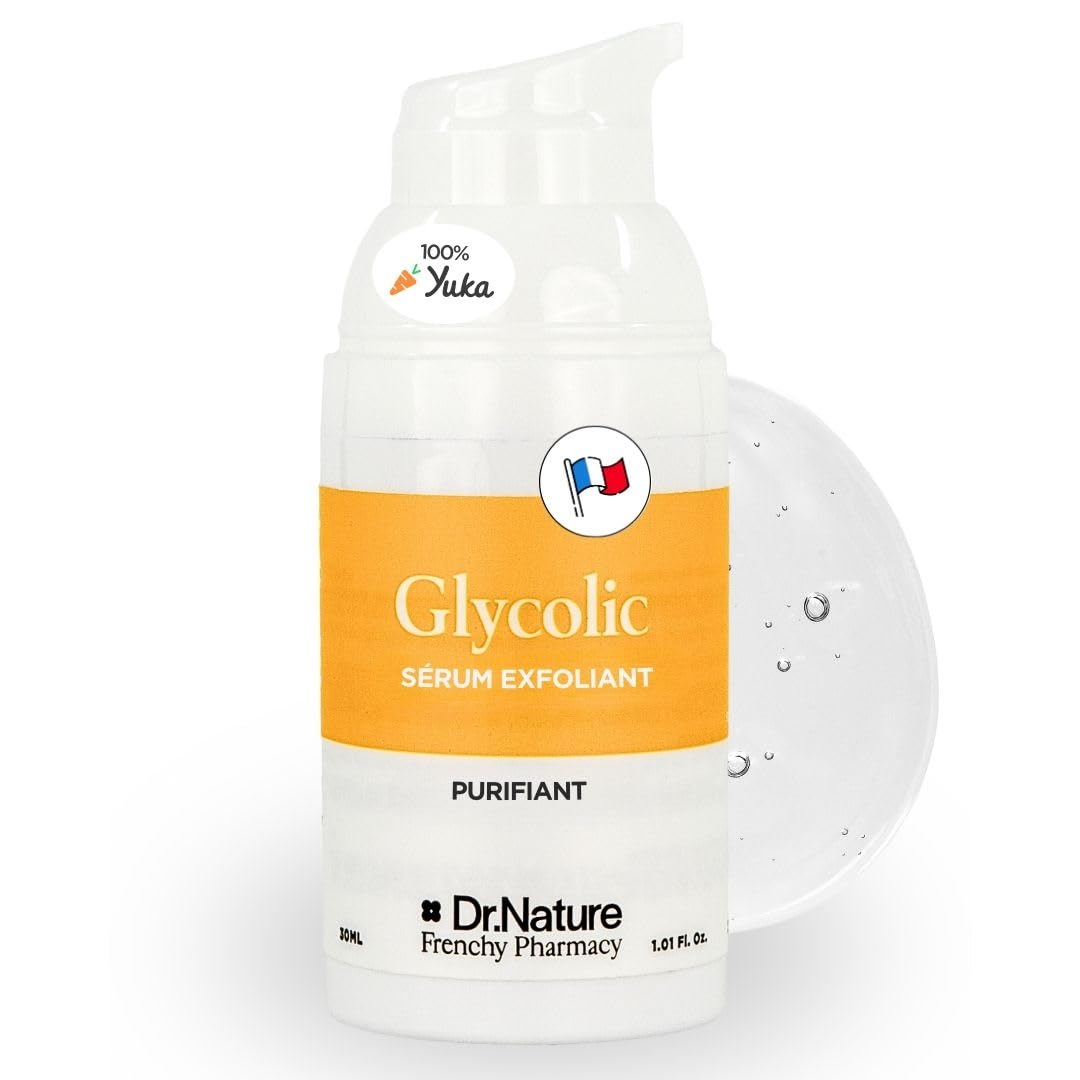 Acido Glicolico 7% Peeling Facial AHA y Algas Rojas - Serum Exfoliante Facial Ácido Glicólico - Serum Anti Imperfecciones, Anti Impurezas y Células Muertas - Pieles grasas, mixtas y sensibles