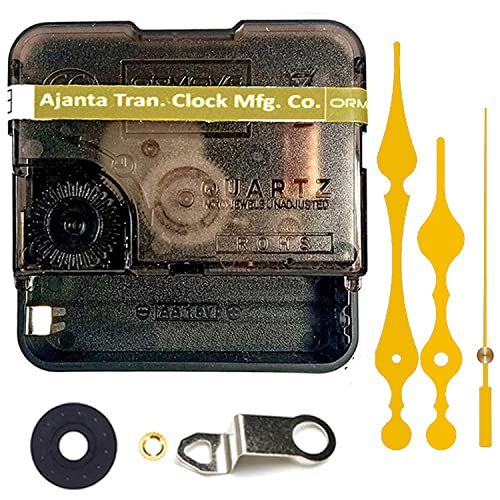 Image of QEWINOX Combo of Ajanta Mfg. Battery Operated Plastic Ticking Wall Clock Movement Machine with Hands (Made in India 100%)(Gold 8) 2 x 5.5 x 5.5 cm; 250 Grams