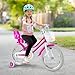 HONEY JOY Kids Bike, 12 14 16 18 Inch Girls Bike w/Training Wheels, Doll Seat, Streamers, Handbrake & Coaster Brake, Fully Enclosed Chain, Princess Style Children Bike (18 Inch with Kickstand, Pink)