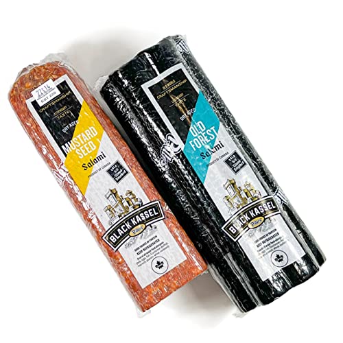 Old Forest And Mustard Salami Combo, Dry Aged Sausage By Piller's (Black Kassel), Gourmet Gift, ,5 4 Pound #TOP4