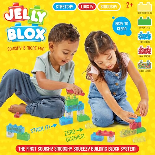 JELLY BLOX Vroom Kit 35 Blocs de Construction Tactiles pour Créer un Camion Jeu de Construction pour Enfants dès Expérience Sensorielle avec Blocs Extensibles Souples et Flexibles - vue 8