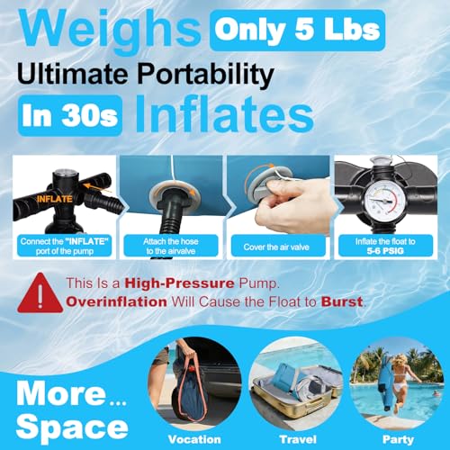 Image of Pool Float with Canopy Adult|UPF50+ Float with Shade|Pool Chair for Lake
