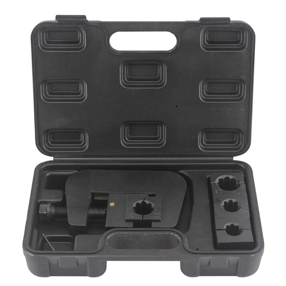 Tragbar Presszange, Auto Klimaanlage Reparaturwerkzeug, Schlauchpresse Zange, Kfz Klimaservice Set, Klimaleitungen Reparatur Kit, Langlebiges Eisen, 4 Matrizen