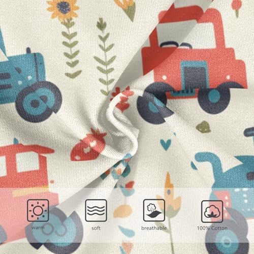 Red Old Wheeled Tractors Baby Boys Cotton Kids Underwear Cute Undies3