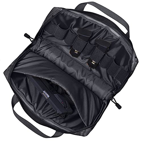 Vdones Tactical Gun Range Bag Shooting Pistol Bag Handgun Compact Duffle Bag Gun Case Bag With Us Patch #TOP3