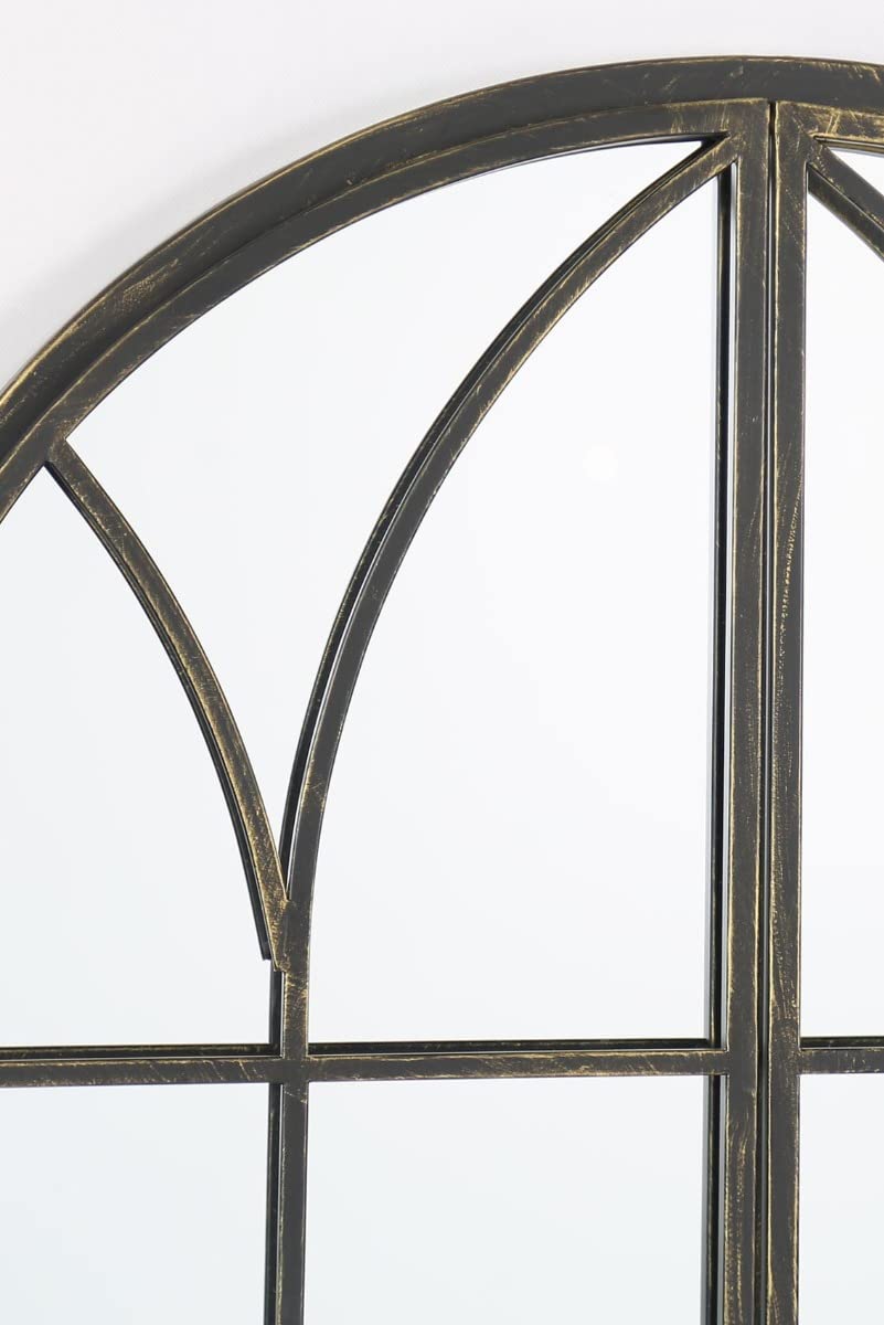 Grand Miroir Rustique en métal pour fenêtre de Jardin 140 cm x 75 cm