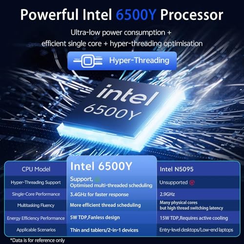 Image of 2026 Laptop, Pentium Gold 6500Y Processor(Up to 3.4GHz),12GB RAM 128GB SSD,14 Inch FHD IPS Display, 5000mAh Battery,Type-C,Portable Laptops Computer for Business Office Home