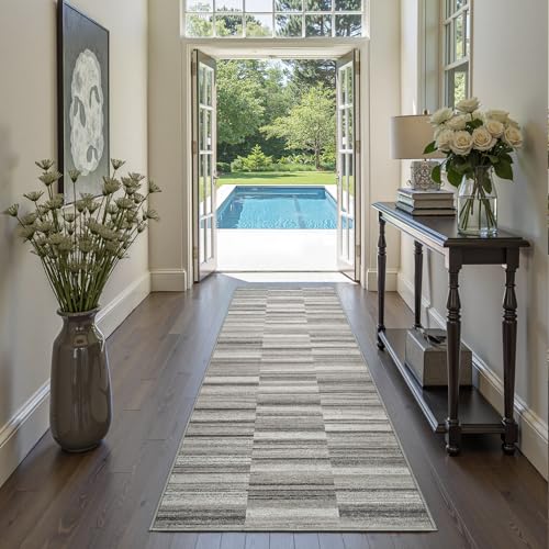 jinchan 3x10 Modern Runner Rug Washable Abstract Hallway Rug, Grey