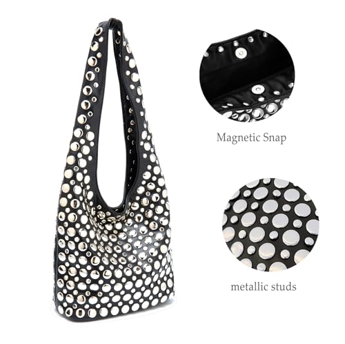 Bolso Hobo con Tachuelas estilo Y2K para Mujer miniatura 5