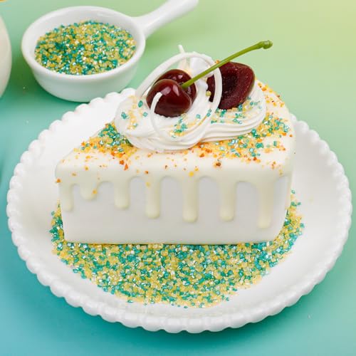 Image of St Patricks Day Sanding Sugar Sprinkles, 4.6 oz Green and Yellow Spring Sprinkles, Edible Sparkling Sugar Crystals for Baking Topping, Cupcakes, Cookies, Ice Cream & Cake Decorating