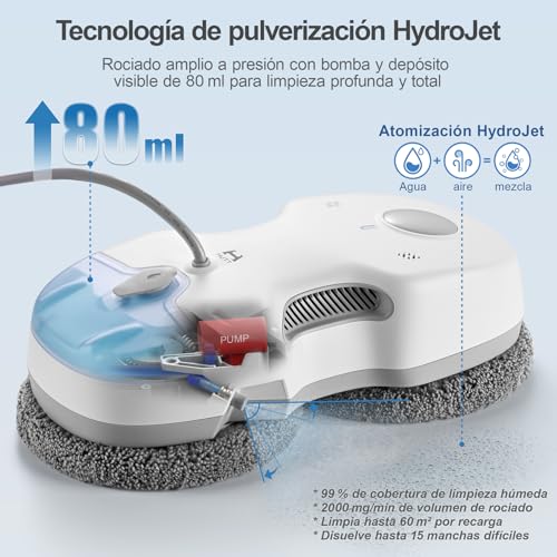 HUTT S7 Robot Limpiacristales 5500Pa, Robot Limpiador de Ventanas con Pulverización Automática, Sistema Dual Drive Flotante 3D, Navegación Inteligente y Protección Múltiple - imagen 4