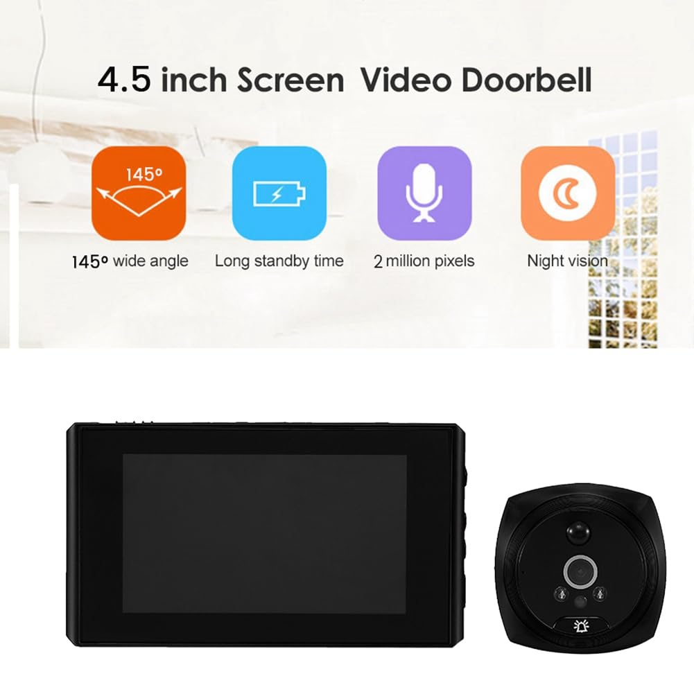 Vereen 1 zestaw PIR drzwi elektroniczny wizjer kamera do drzwi 2MP 4,5 ekran LCD cyfrowy dzwonek do drzwi srebrny