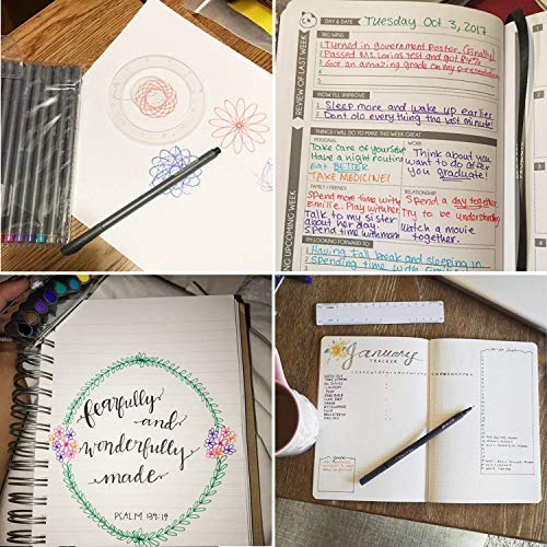 Ai-Natebok 36 Colored Pens Fine Point Markers, Fine Tip Drawing Pens, Porous Fineliner Pens For Bullet Journal Planner Writing Note Taking Calendar Agenda Coloring Art School Office Supplies #TOP5