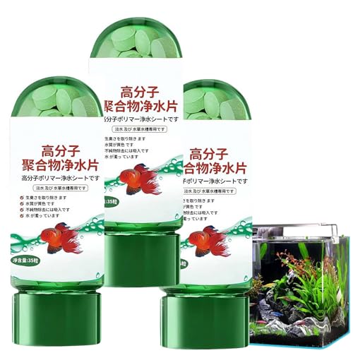 Leistungsstarke Aquarium Wasserreinigungstabletten 105er Pack – Schnellwirkender Fischbeckenreiniger, Entfernt Trübung & Unreinheiten, Sicher für Alle Wassertiere, 2026 Verbesserte Formel für Frisches