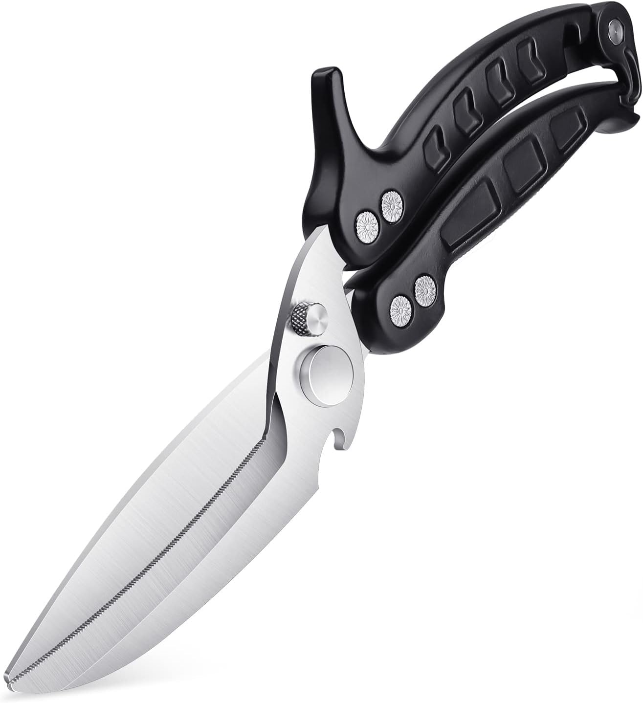 DRAGON RIOT Poultry Shears - Heavy Duty Black Kitchen Scissors, Meat Cooking Scissors, Dishwasher Safe for Chicken Fish, Meat