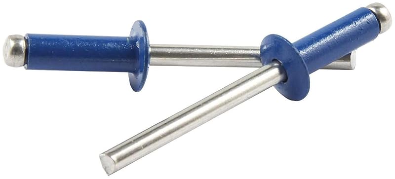 Kit de rebites de cabeça pequena Allstar Performance ALL18135, faixa de fixação de 6,35 a 9,53 mm, mandril de alumínio, azul Chevron, 250 unidades