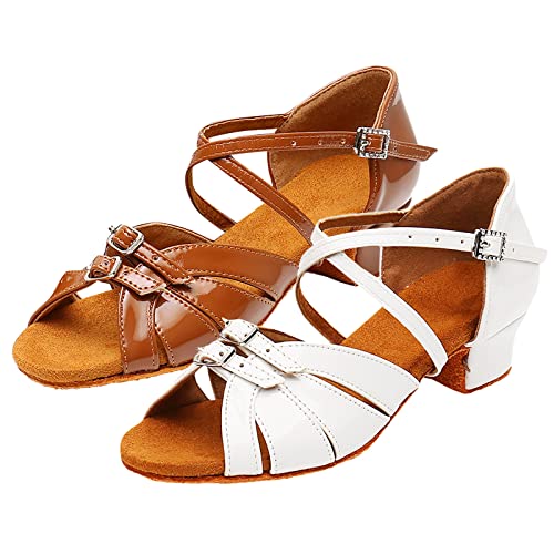 Chaussures de danse avec talon bloc et bride croisée stable