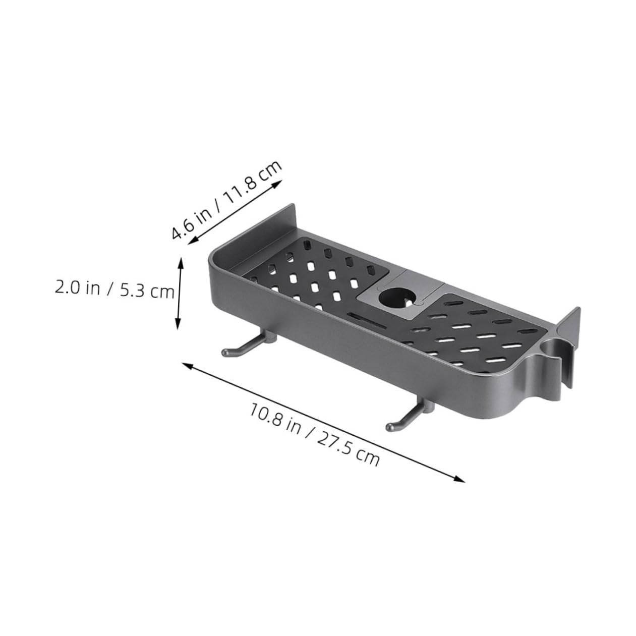 Cabilock Estante de Ducha para Baño 3 Piezas de Plástico para Barra Redonda | Altura Ajustable, Instalación sin Taladro, Compatible Barras Redondas Comunes de 2, 3 a 2, 4cm