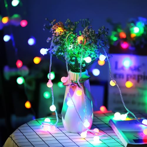 Miniatura 2 de Adispotg Luces De Hadas, 20ft 40 Luces Led Alimentadas Por Batería, 2 Modos, Decorativas Para Interiores Y Exteriores, Dormitorio, Boda, Fiesta, Cumpleaños, San Valentín, Navidad Coloerd Globe