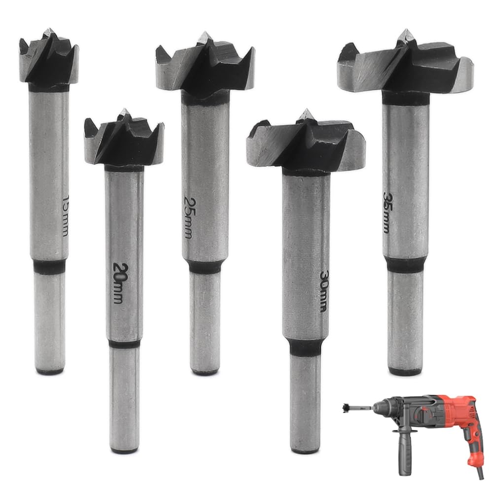 Set De 5 Forets Forstner Aoyswuz 15/20/25/30/35mm - Fraises à Bois Carbure Pour Perçage Précis