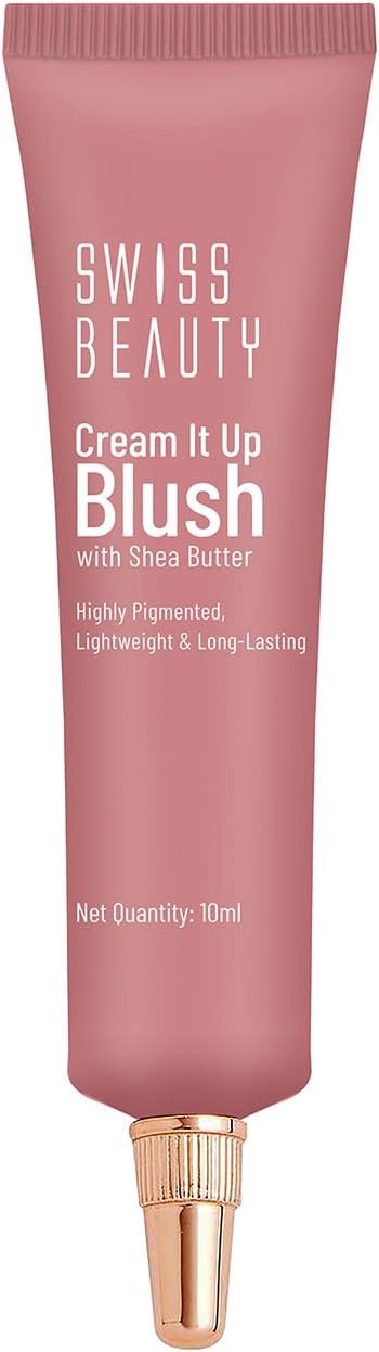 Swiss Beauty Cream It Up Blush | Highly pigmented | Super-blendable | Long-lasting | Enriched with Shea Butter | Multipurpose | Shade-05 Cheek-O-Pink, 10ml