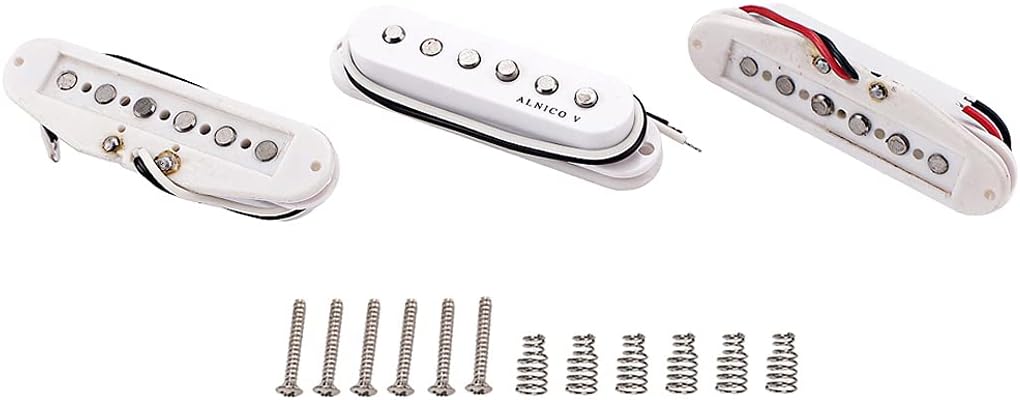 Alnicov 3PCS Guitar Single Coil Pickups,Neck Middle Bridge SSS Pickups Set for Strat ST Style Guitar Accessory(White) - Image 4