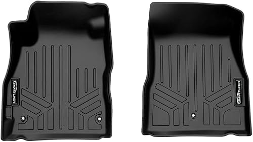 Miniatura 4 de SMARTLINER Juego de alfombrillas negras de primera fila para todo tipo de clima, compatibles con Nissan Versa 2020-2023 (solo compatible con