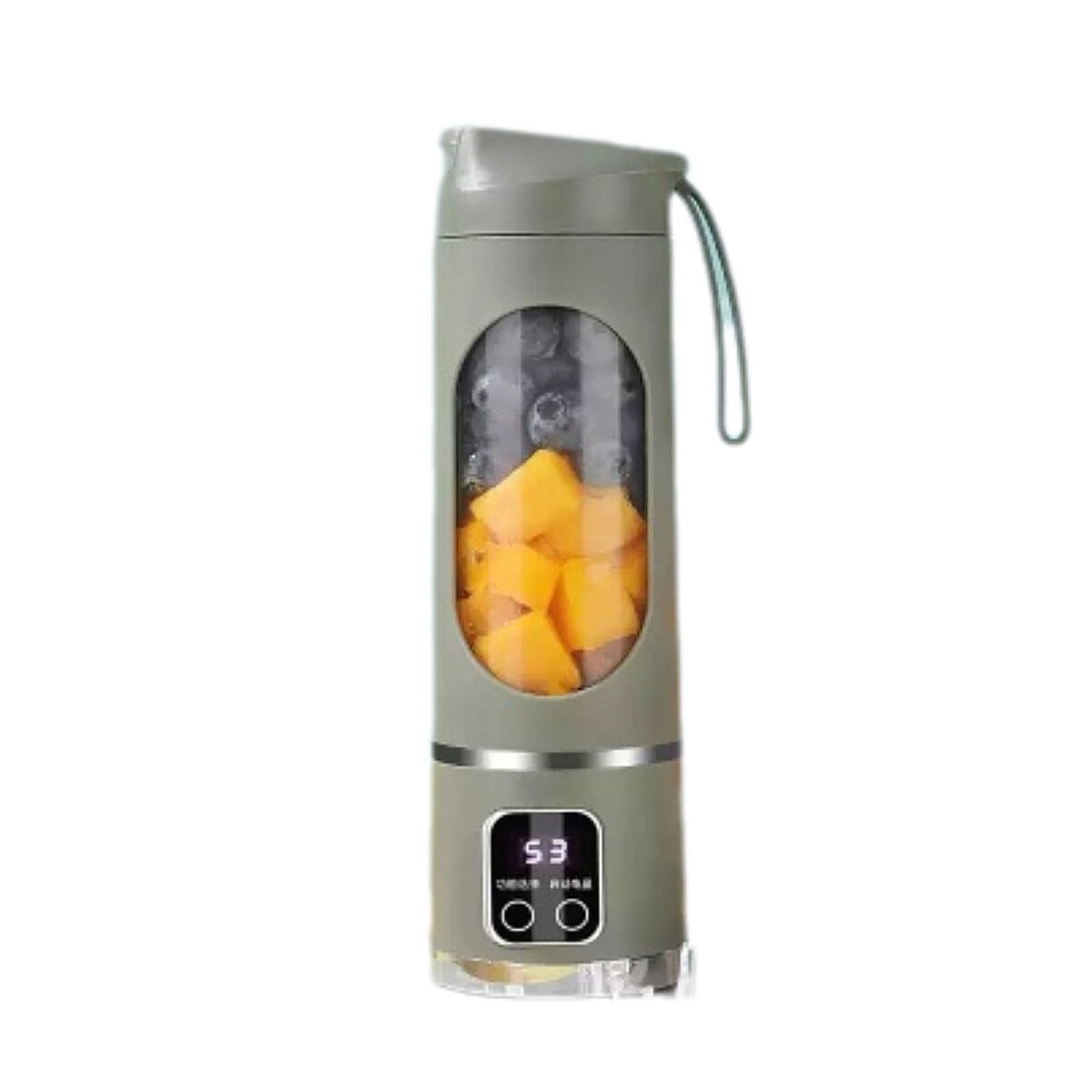 Bezprzewodowy plastikowy przenośny blender z wylewką 12 ostrzy elektryczny USB mini sokowirówka blender do kuchni biura podróży siłowni wydajny (Gr n)
