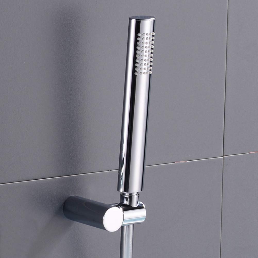 Ducha de mano de acabado cromado LWX con manguera resistente y soporte de pared