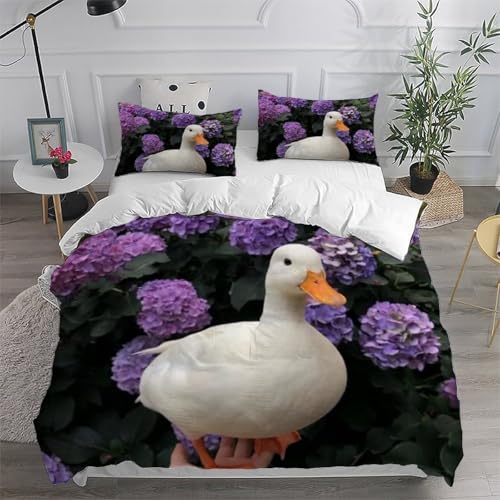 Housse de couette imprimé 3D animaux land microfibre douce 200x200 - 6
