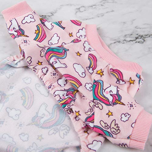 Image of CuteBone Dog Pajamas Pink Unicorn Dog Apparel Dog Jumpsuit Pet Clothes Pajamas Puppy Clothes P67L