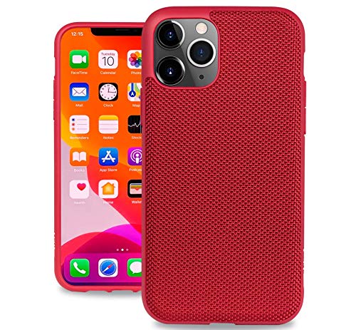 Evutec Ballistic Nylon iPhone 11 Pro 5.8 Inch, Unique Heavy Duty Premium Protective Military Grade Drop Tested Shockproof Phone Case Cover(AFIX+ Magnetic Mount Included) (Red)