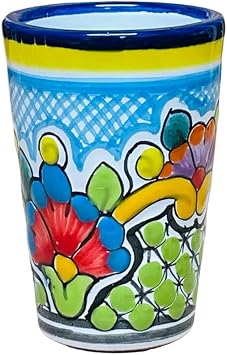 Floral Bouquet Talavera Clay Shot - Tequilero - Shot Glass - Mexican Shot Glass - Party Favors - Guelaguetza Designs