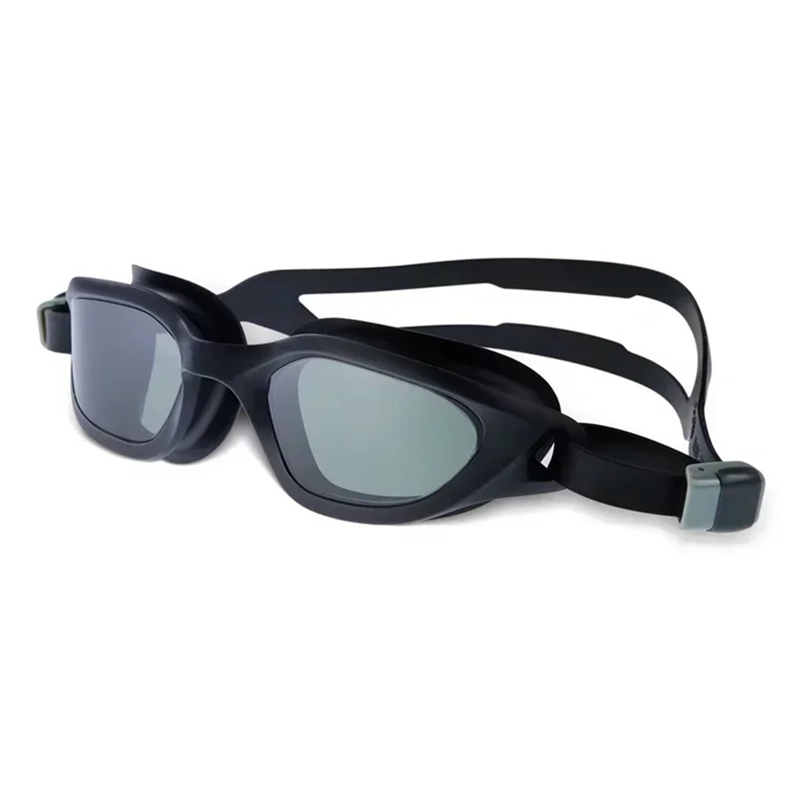 Schwimmbrille Professionelle Schwimmbrille for Erwachsene und Kinder, Sport-Schwimmbrille, optische Linse, HD, wasserdicht, Antibeschlag, großer Rahmen, Poolbrille Für Schwimmen(Black-Black lens)