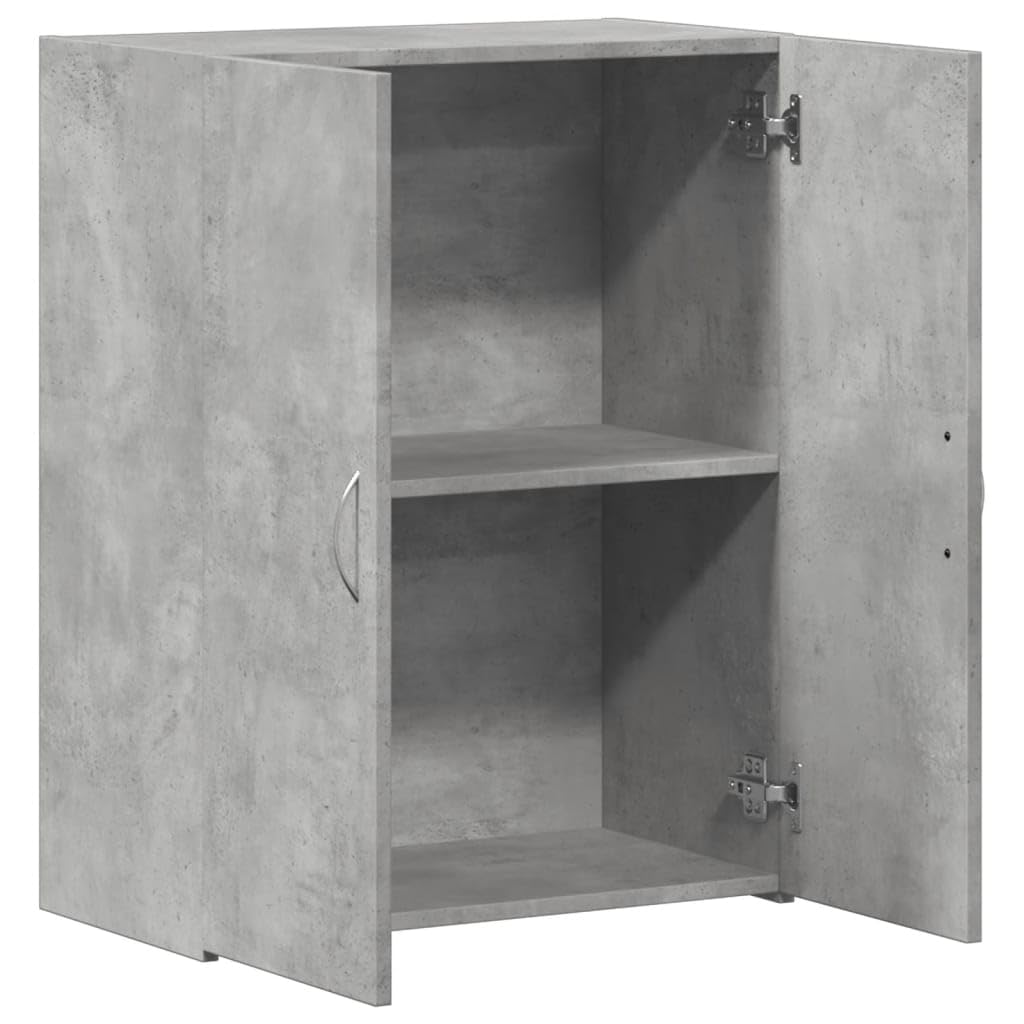 Brokky Schedario Grigio Cemento 60x32x77,5 cm in Legno Multistrato,Cassettiera,Mobiletto da Ufficio con Serratura,Regolabile per Cartelle Sospese,Superficie Testurizzata,per Ufficio,Studio