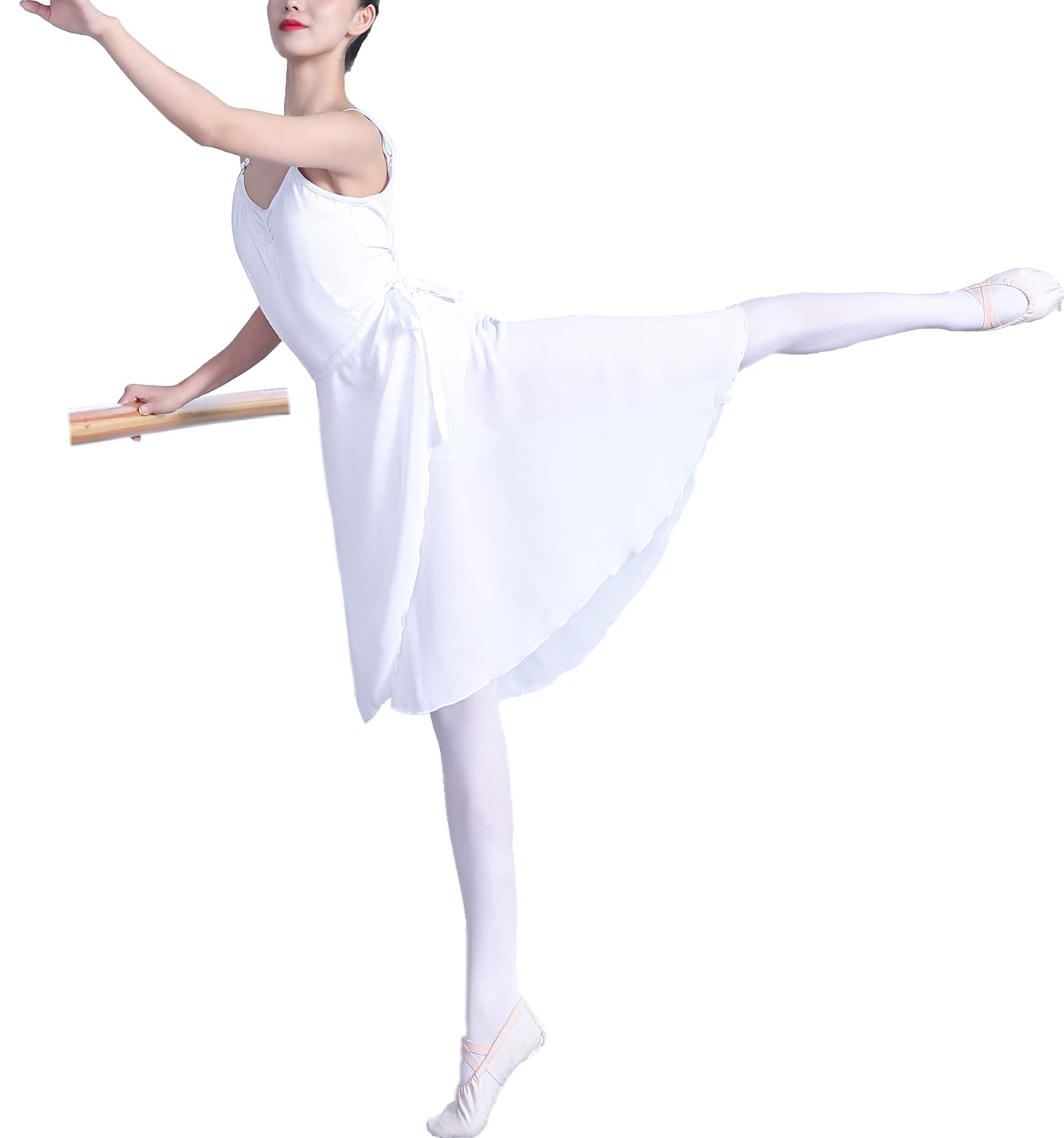 Hoerev Adult Sheer Wrap Skirt Ballet Skirt Ballet Dance Dancewear, Black, L