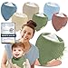 Mallie&reg; Frottee L&auml;tzchen Baby im 6er Set | Superweiches Musselin Halstuch als Bibs, Dreieckstuch oder Baby L&auml;tzchen | Neue Babyl&auml;tzchen in Dreiecksform | Sabberl&auml;tzchen sowie Halst&uuml;cher