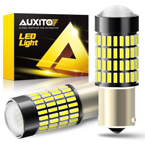 AUXITO 1156 LED Bulb for Reverse Lights, 500% Super Bright White 1141 1073 7506 LED Bulbs with Projector Replacement for Reverse Lights Tail Brake Signal Back Up Parking Lights, 6000K Xenon White
