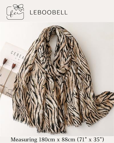 Women's Animal Fur Pattern Scarves Lady Linen Scarf Soft Sunscreen Shawls Vintage Wrap Shawl3