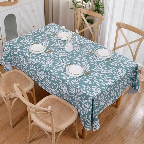 Image of Walrus Heavy Duty Vinyl Tablecloth with Flannel Backing Waterproof Oil-Proof Plastic Table Cloth Stain-Resistant Wipeable Rectangle or Square Table Cover for Indoor and Outdoor (Branch, 60X102 Inch)