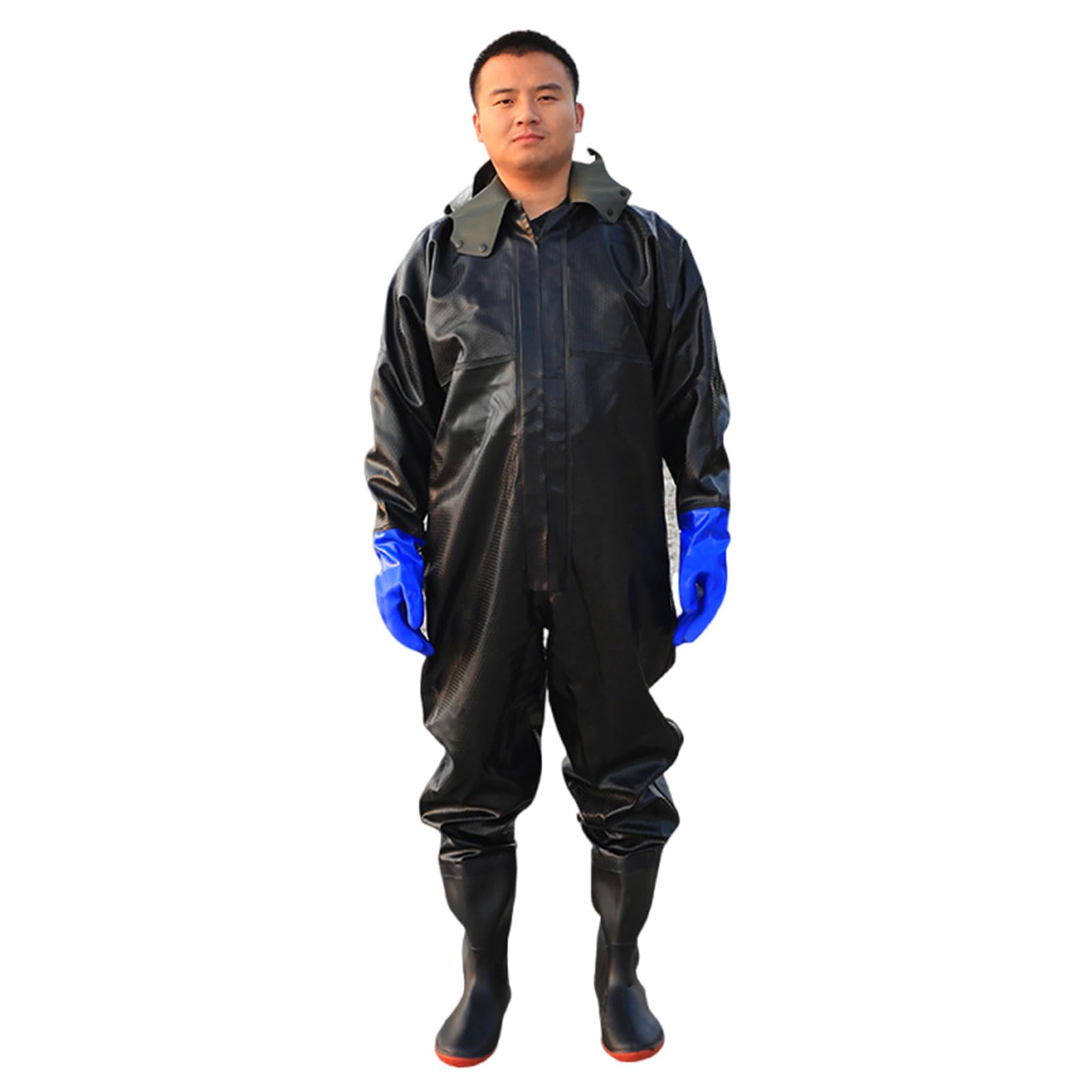 Waders Peche Homme,Chasse Waders,Waders de pêche Classic,Waders Pantalons de Pêche avec Poche Poitrine,Respirant,avec Bottes,pour la pêche,Les fermes,Les travaux de Construction